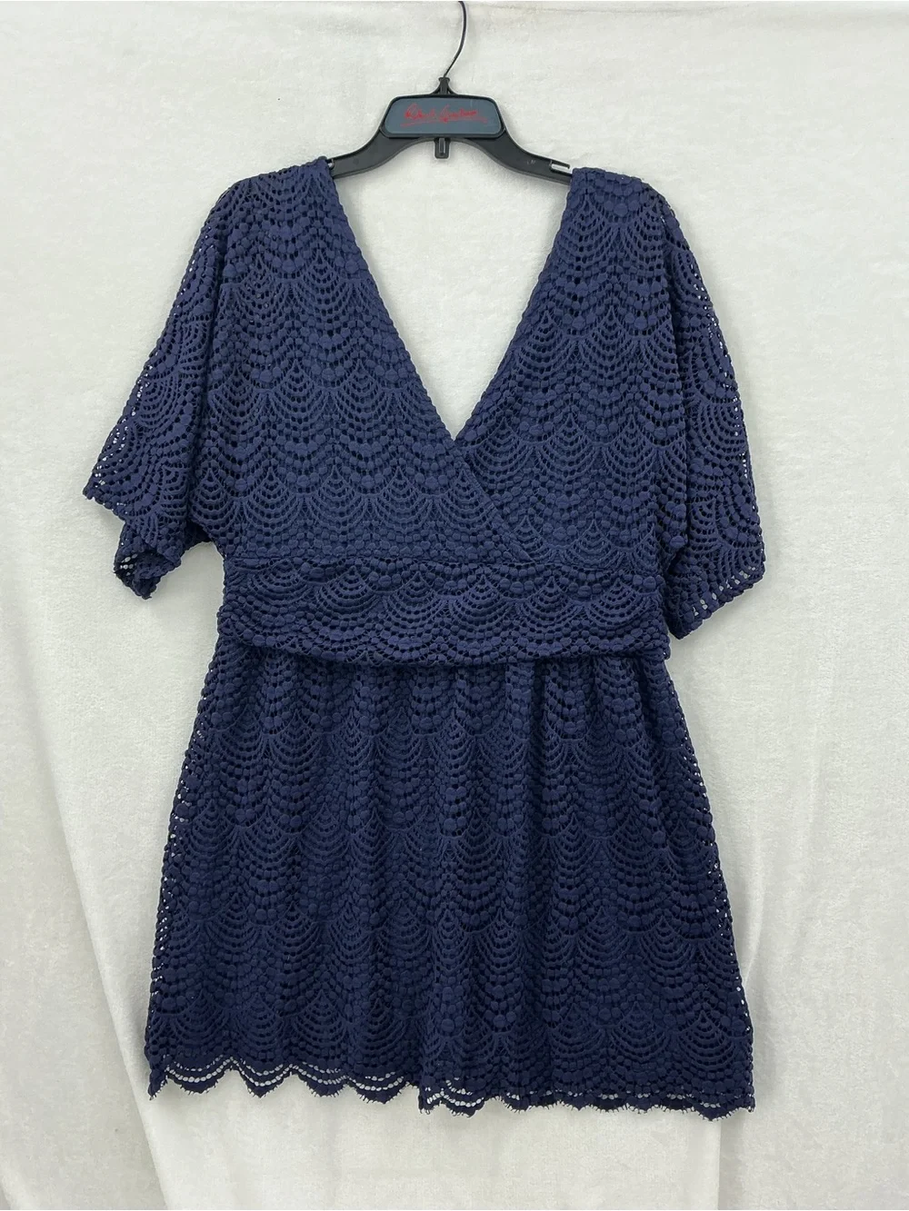Lilly Pulitzer Navy Crochet V-Neck Swim Coverup 1126